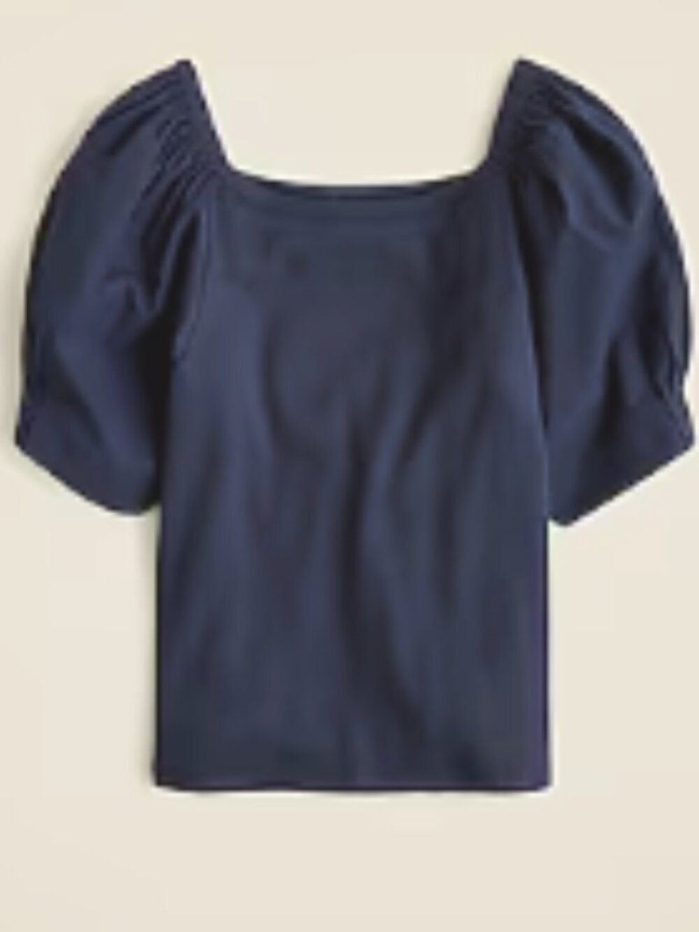 NWT JCrew Vintage rib top with cotton poplin puff sleeves in Blue (size M)